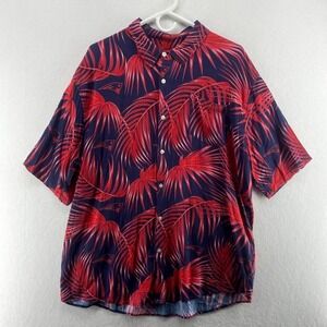 Patriots NFL Team Apparel Hawaiian Button Down Shirt Mens Size‎ 2XL